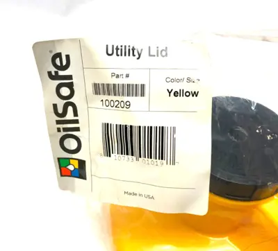 NEW OILSAFE UTILITY LID, YELLOW, 48MM OPENING