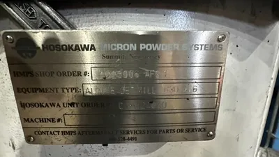 Hosokawa Alpine Fluidised Bed Opposted Jet Mill, Model 630 Afg 1