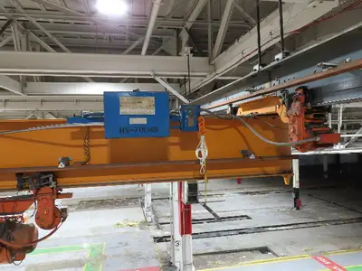 Cleveland Tramrail P&H 2 Ton Single Girder Underhung Bridge Crane 45' 10" Span