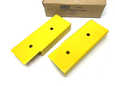 New | in-Stock ULINE Lift-Out Rail Pockets for Guard Rails, Yellow, Steel, PACKAGE OF Guard Rails Michigan US | Maverick Industrial Sales #1398160