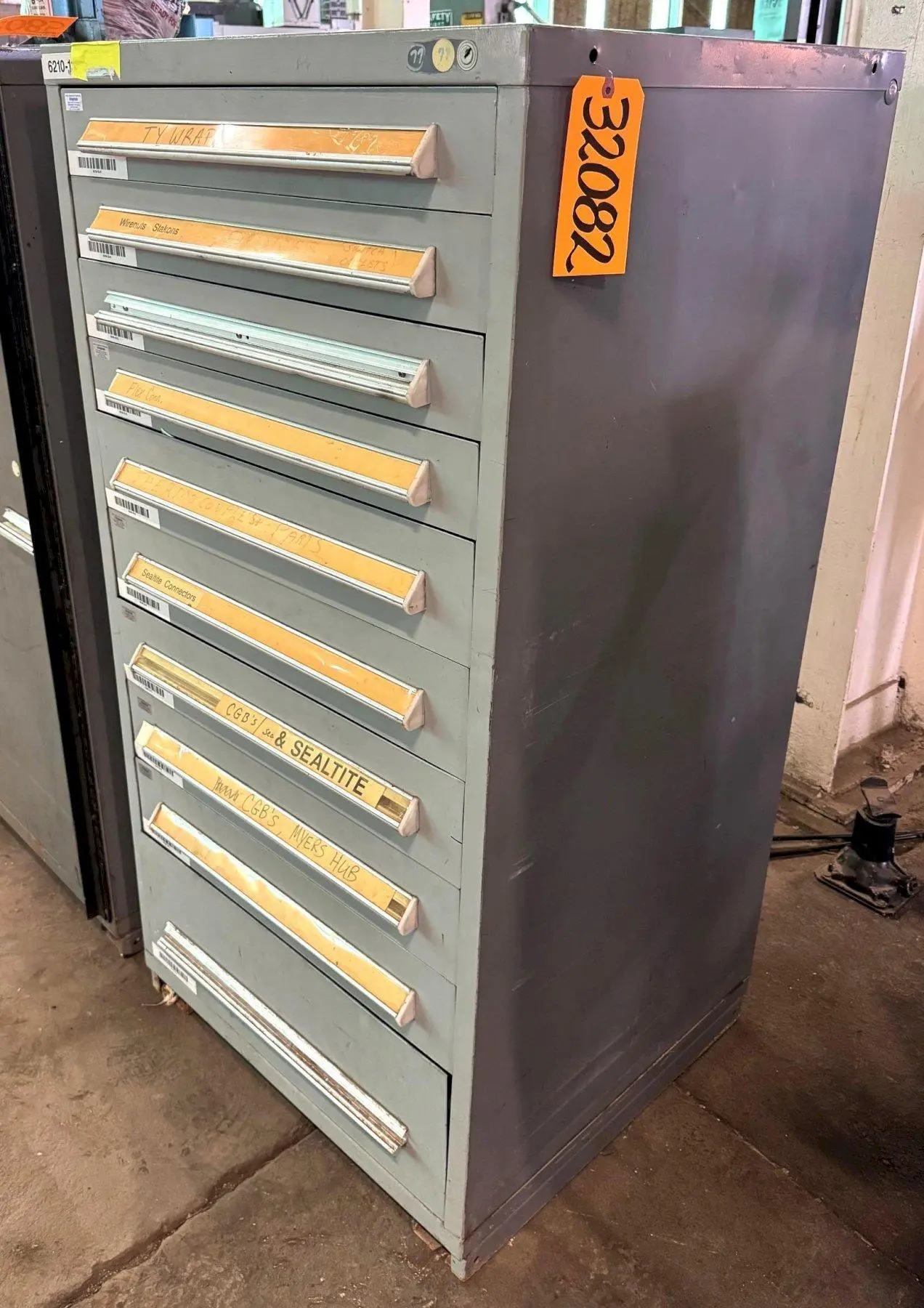 Vidmar Storage Cabinet, 10 Drawer, 30"W x 27-3/4"D x 59"H