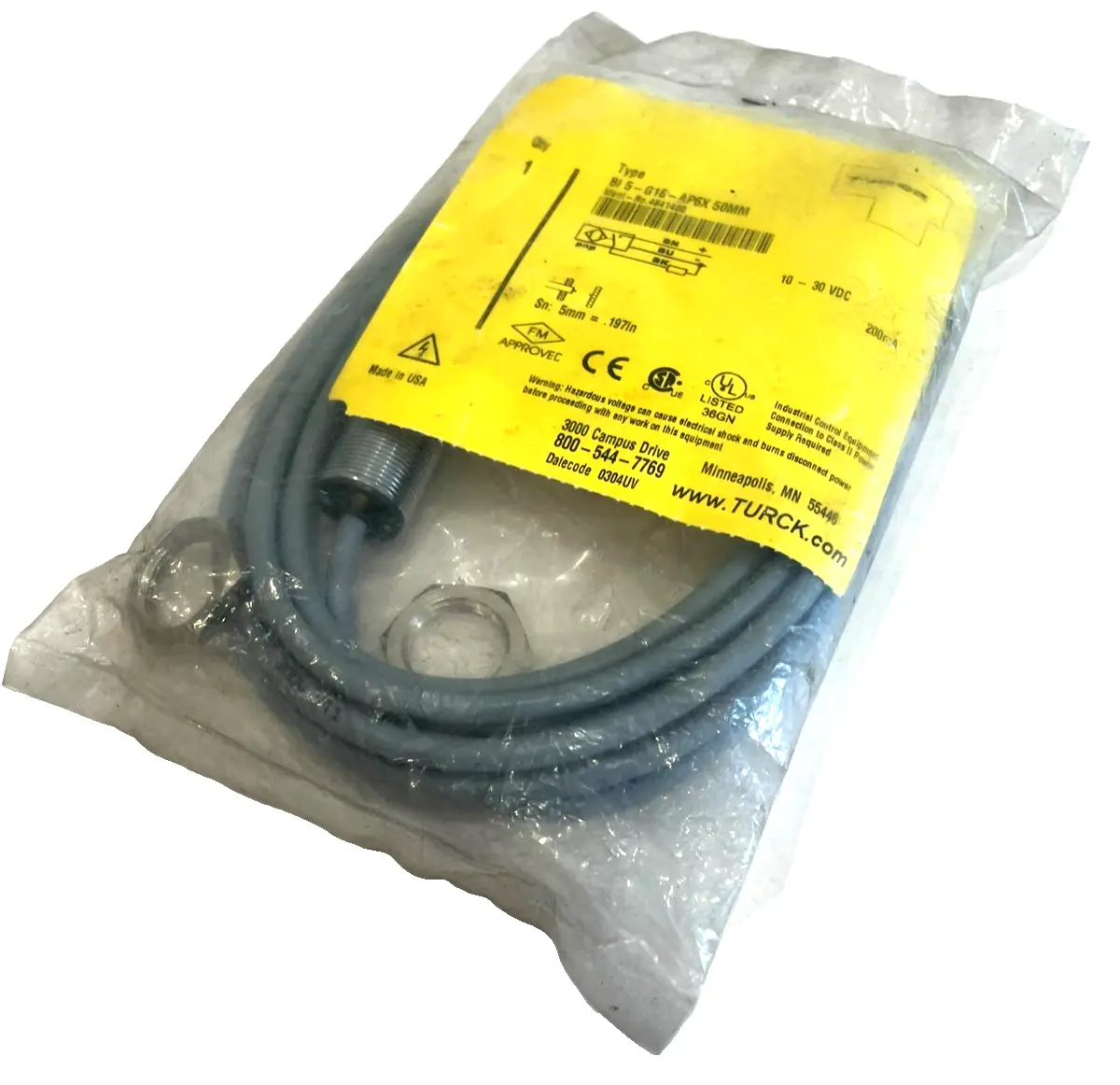 NEW TURCK BI5-G18-AP6X INDUCTIVE SENSOR 50MM BI5G18AP6X