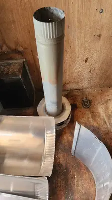 Mixed HVAC Parts and Supplies including Vent Pipes, Elbows, and Fittings