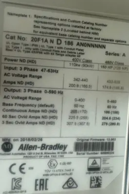 NEW Allen-Bradley 20F1AND186AN0NNNNN