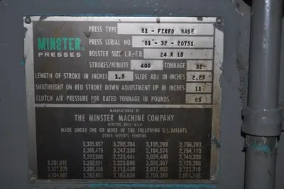 USED MINSTER B1-32
