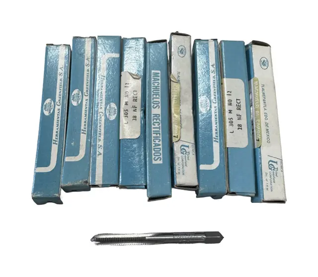 Greenfield 12-28 Carbon Hand Tap, 4 Flute Plug Tap 10 Pack