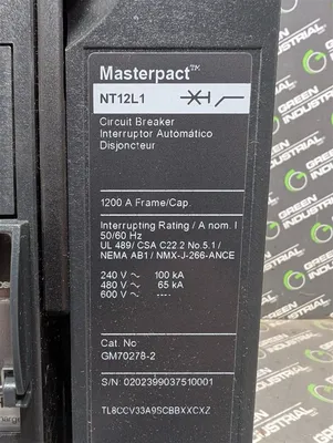 1200A Square D NT12L1 MasterPact Circuit Breaker GM70278-2 TL8CCV33A9SCBBXXCXZ New NIB