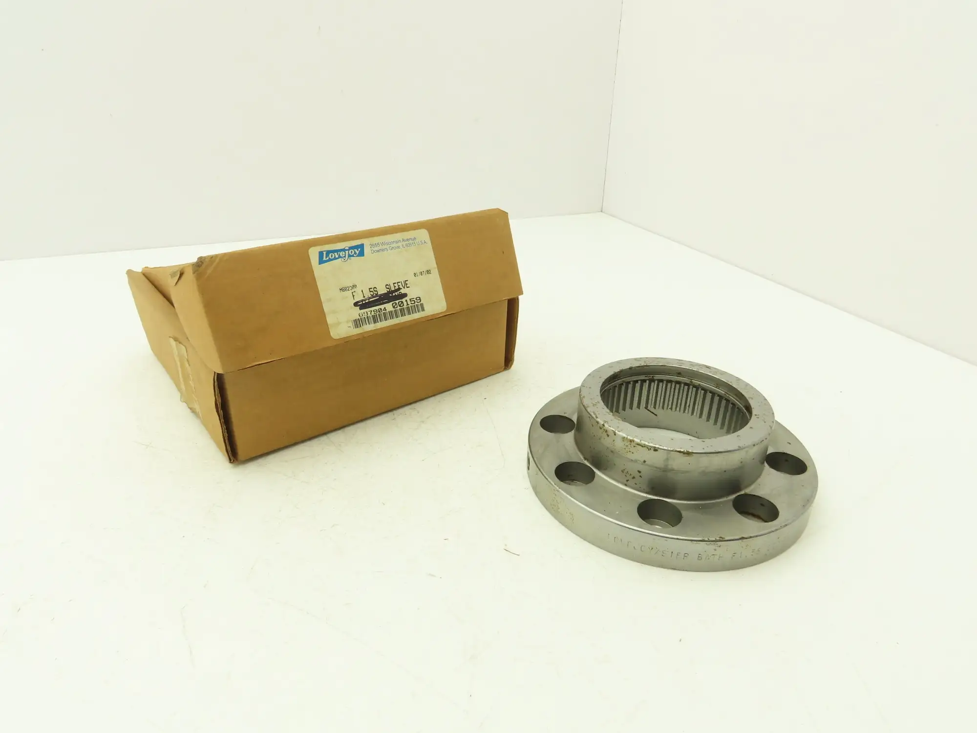 Lovejoy F 1.5S Flanged Gear Coupling Sleeve Exposed Bolt 8 Hole No O-Ring