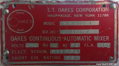 Used OAKES 8MB51 Continuous Mixers Illinois US | Aaron Equipment #1515621