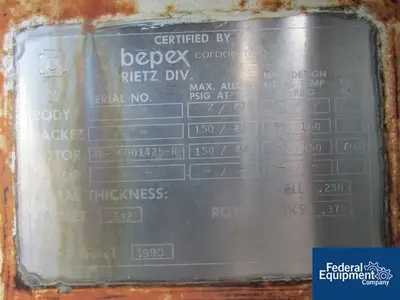 USED Bepex 26" X 65" Bepex Torus Disc Dryer, S/S, Model TDUS 26-5