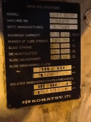 USED 1986 KOMATSU E2T-200N