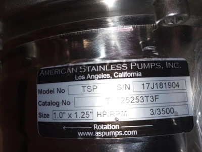 USED AMERICAN STAINLESS PUMPS T1525253T3F