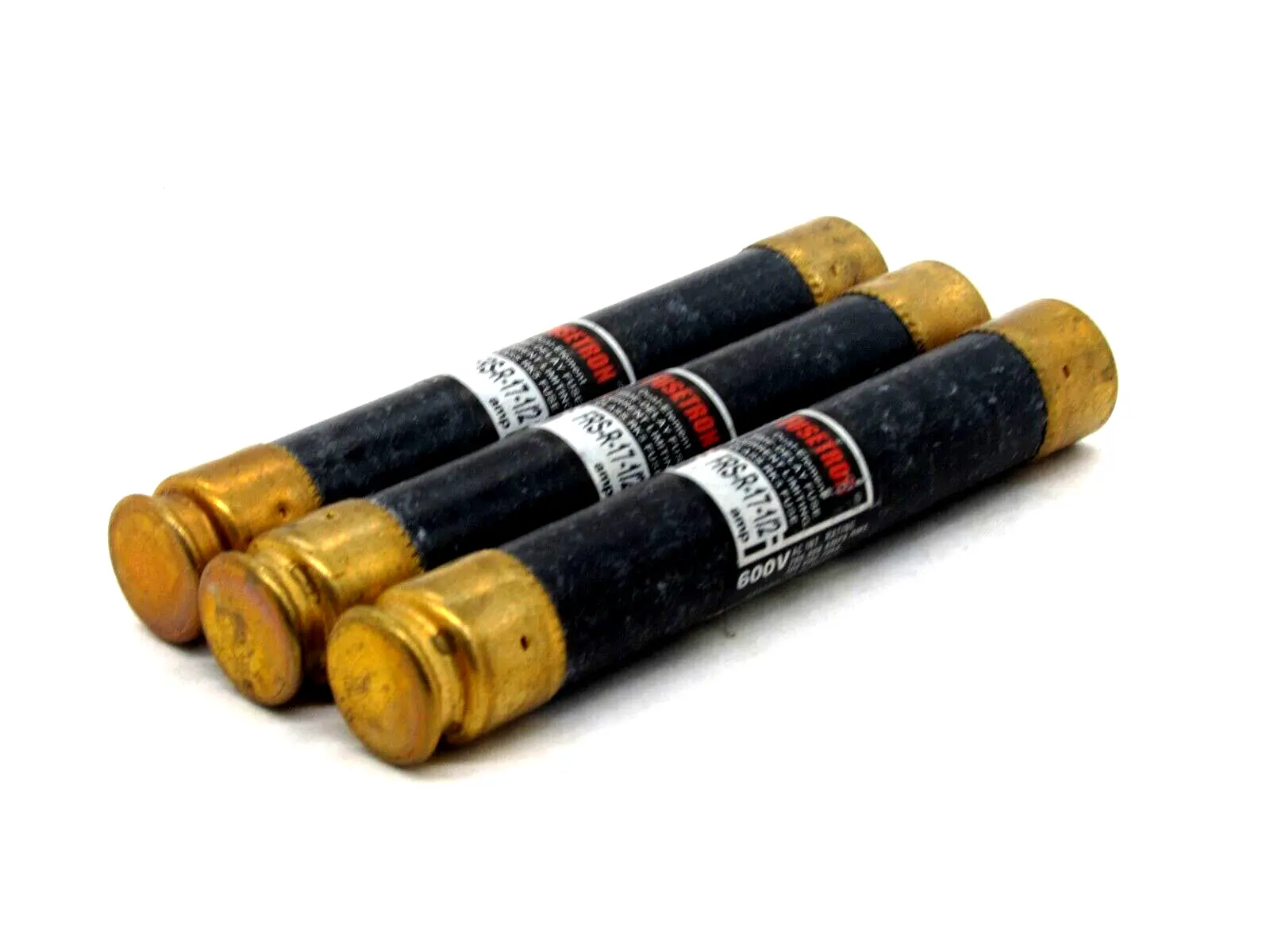 NEW LOT OF 3 BUSSMANN/FUSETRON FRS-R-17-1/2 FUSES 600V FRSR1712