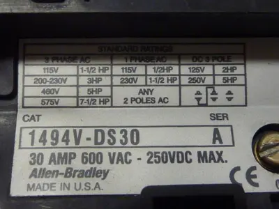 USED ALLEN BRADLEY 1494V-DS30 SER A