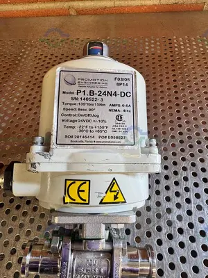 Used PROMATION P1.B-24N4-DC PRECISION ACTUATION VALVE W/ 3- WAY 3.4" VALVE Valves/Fittings California US | Equipment Lab #1418445
