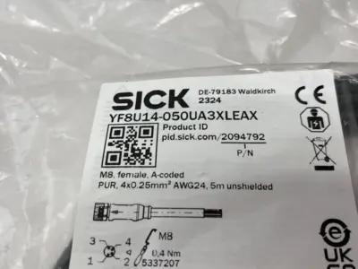 New | in-Stock SICK Sensor/Actuator Cable M8 4-Pin A-Coded 2094792 Misc Electrical & Power Parts Michigan US | Maverick Industrial Sales #1402151