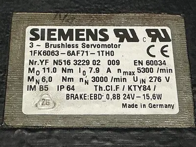 USED SIEMENS 1FK6063-6AF71-1TH0