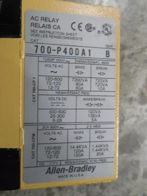Allen Bradley 700-P400A1 AC Relay Module Series B Used