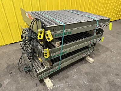 3800 LBS X 60" X 42" SOUTHWORTH HYDRAULIC SCISSOR LIFT TABLE WITH ROLLER CONVEYOR TOP, 110 VOLT: STOCK #20890