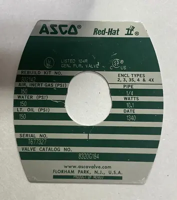 New | in-Stock ASCO 8320G184 Solenoid Valves Ohio US | Surplus Asset Holdings #1235306