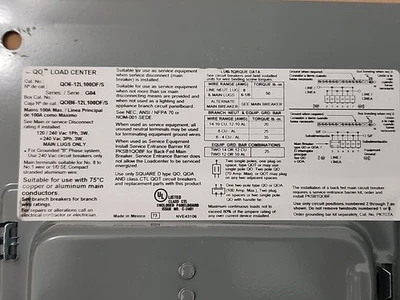 NEW Square D QO612L100DF