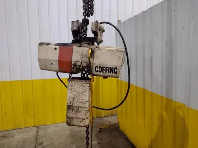 2 TON COFFING MODEL #EC-4016-2 ELECTRIC MOTORIZED CHAIN HOIST WITH TROLLEY: STOCK #24474