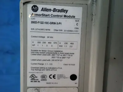 USED ALLENBRADLEY 280DF12Z10CGRW3P1