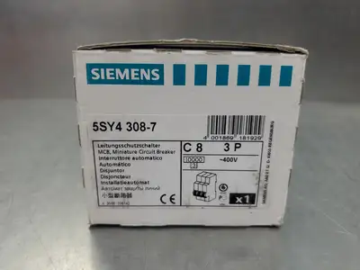 USED Siemens 5SY4 308-7 Miniature Circuit Breaker, 400V