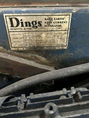 USED DINGS  CONCENTRIC  EDDY 48"   RARE EARTH EDDY CURRENT   MAGNET