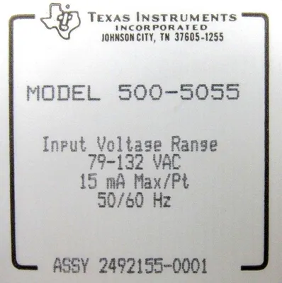 USED TEXAS INSTRUMENTS 500-5055 INPUT MODULE 5005055