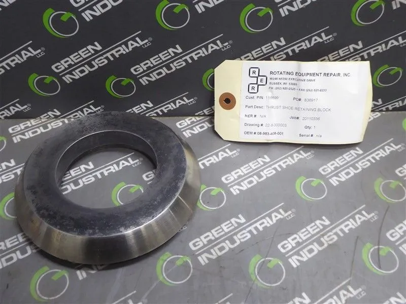 Unbranded Thrust Shoe Retaining Block 08-983-408-001 Used