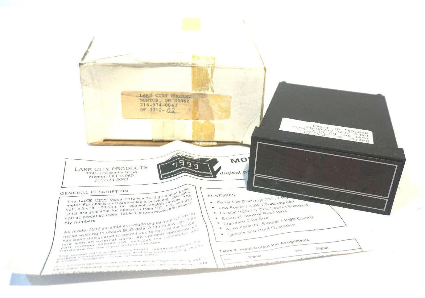 NEW LAKE CITY 3312-02 DIGITAL PANEL METER 331202