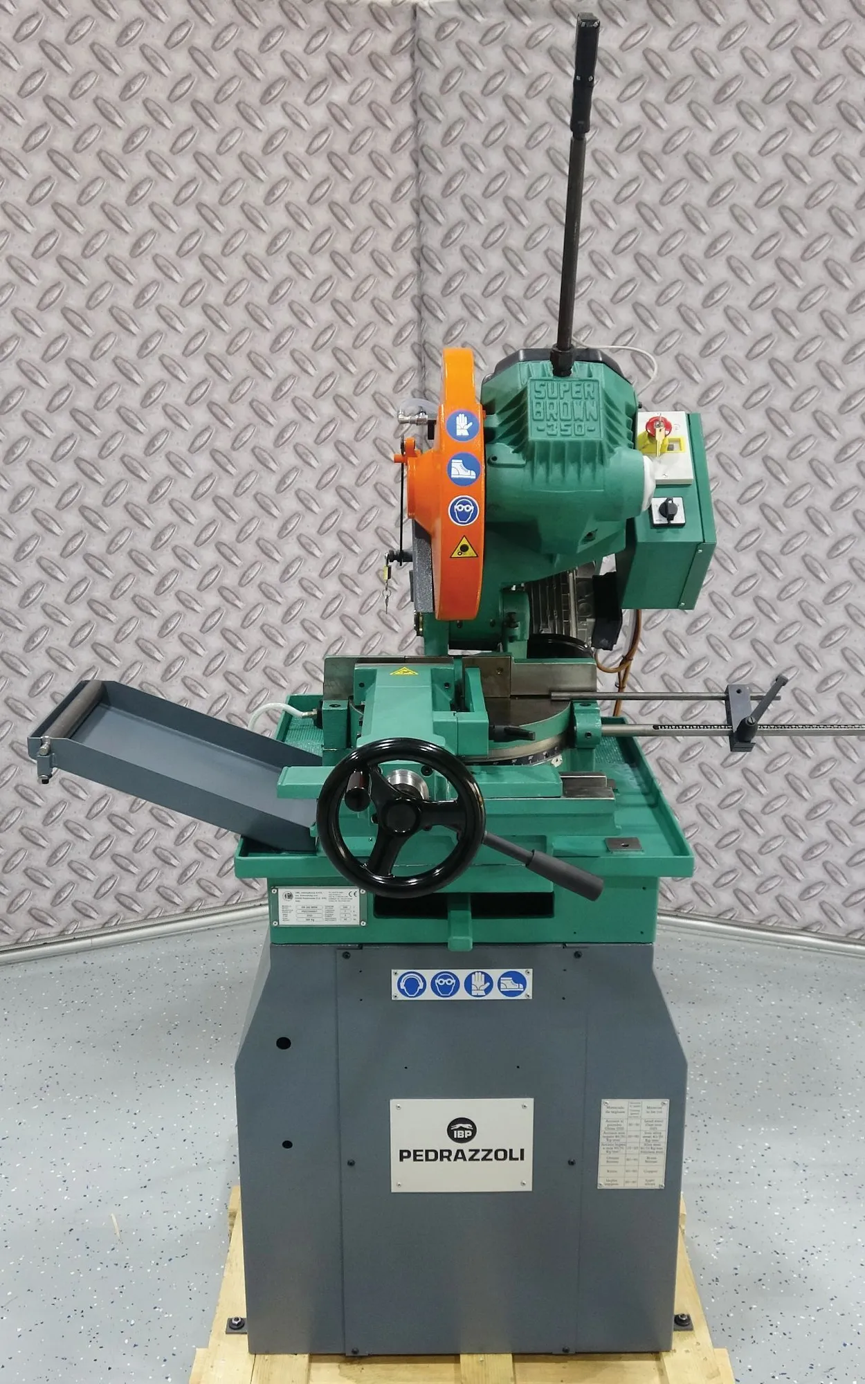 NEW PEDRAZZOLI Super Brown SB350/60 SA Semiautomatic Circular Cold Saw with Pneumatic Vise - 480V