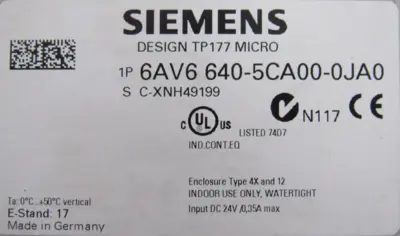 NEW SIEMENS 6AV6640-5CA00-0JA0 TP177 MICRO TOUCH SCREEN 6AV66405CA000JA0