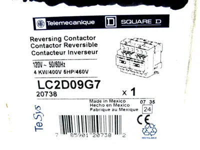 NEW TELEMECANIQUE LC2-D09-G7 REVERSING CONTACTOR LC2D09G7