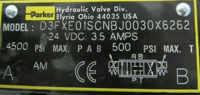 NEW PARKER D3FXE01SCNBJ0030X6262 SOLENOID VALVE