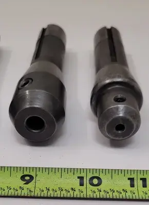 UNBRANDED R8 TOOL HOLDERS, SET OF 6, INCLUDING 1/4IN, 3/8IN, 1/2IN, AND 3/4IN SIZES.