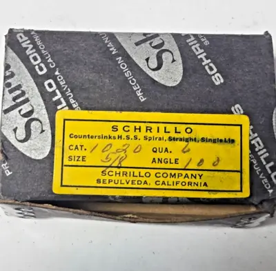 Schrillo 5/8" High Speed Steel Countersink 100 Degree 3/8 #1020 USA Lot of 3