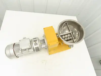 Food Process Double Kneader Mixer Screw Feeder Dry Bulk 2 Gal Stainless 1.5kw