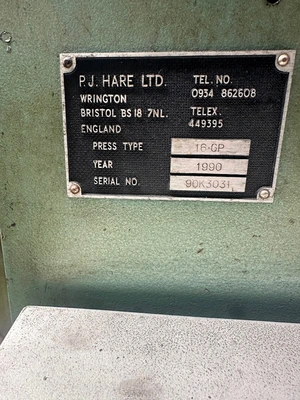Used HARE _UNKNOWN_ C-Frame Presses GB | Blue Diamond Machine Tools #1423027