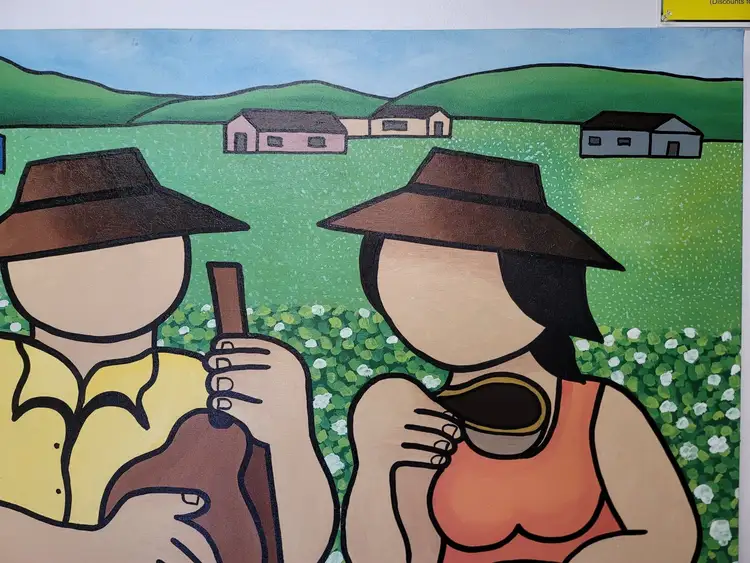 New | in-Stock FalconRestaurantSupply New Walmiru Original Faceless Painting on Canvas - Cotton Pickers 36" x 60" Estate & Personal Property Illinois US | Falcon Restaurant Supply #1376748