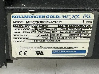 USED KOLLMORGEN GOLDLINE XT MTC308C1-R1C1