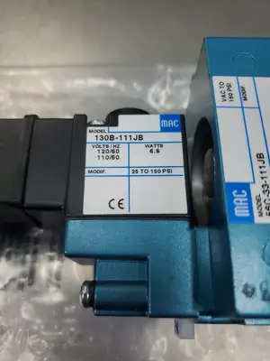 MAC VALVES 56C-33-611JB SOLENOID VALVE w/130B-611JB Plug 24VDC 6A-11