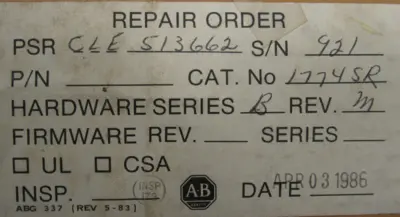 REFURBISHED ALLEN BRADLEY 1774-SR I/O MODULE SER. B 1774SR
