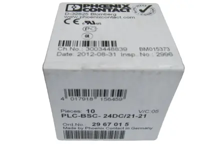 NEW PHOENIX CONTACT PLC-BSC-24DC/21-21 RELAY BASE 10PCS SEALED PLCBSC24DC2121