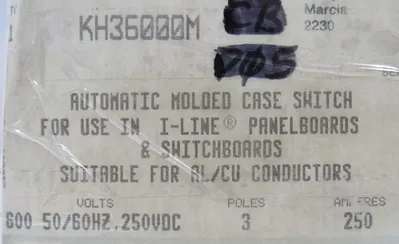 NEW SQUARE D KH36000M AUTOMATIC MOLDED CASE SWITCH 3 POLE 250A