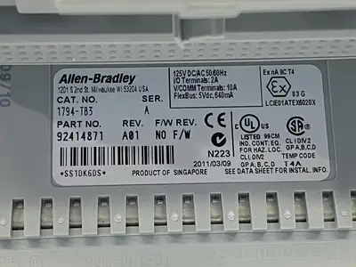 USED ALLEN-BRADLEY SER A FLEX I/O TERMINAL BASE