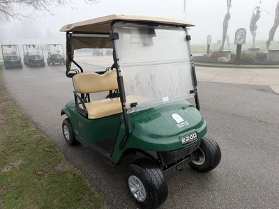(1) 2019 E-Z-Go EFI golf cart with a Kawasaki gas engine, model 657061G01, includes canopy, fold-dow...
