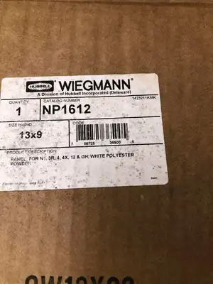 Hubbell Wiegmann NP1612 13″ X 9″ Backpanel -NIB