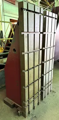 (2) 20" x 78" Angle Plates, (3) Vert T-Slots, (7) Horiz T-Slots